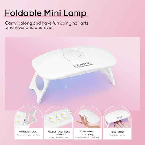 JEWHITENY Poly Extension Gel Nail Kit 14 PCS Poly Gel Kit with Slip Solution and Mini Lamp Nail Art Design Beginner