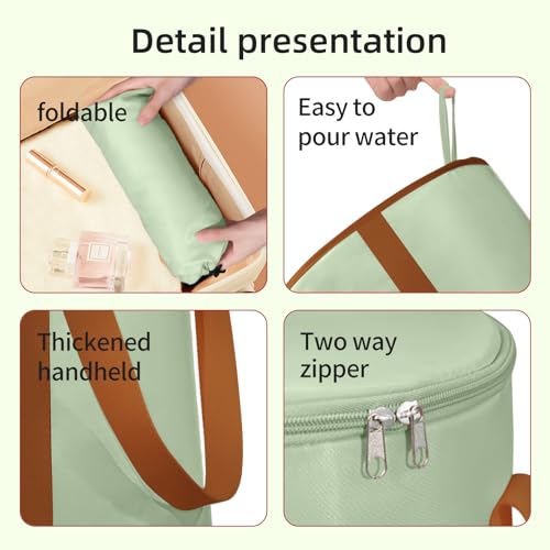 25L Collapsible Bucket Foot Bath Basin£¬ Multifunctional Portable Foot Bath Tub Bag with Handles,Travel Outdoor Camping Portable Foot Soaking Spa Bucket (Green)