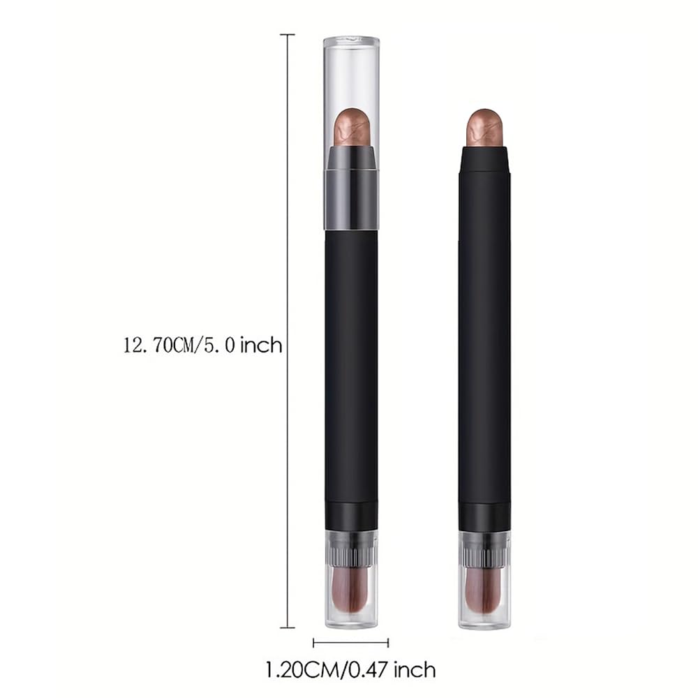 FERLYHR Dual-Ended Eyeshadow Stick, Waterproof Creamy Powder Shadow for Highlight and Contour, Long-Lasting Smudge-Proof, Vegan, Easy Blendable, 0.17 Oz (3#, 1 Count (Pack of 1))
