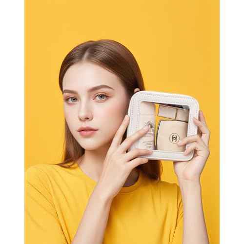 LETGO Clear Makeup Bags Small, Small Clear Makeup Bag for Purse,Mini Makeup Pouch Purse Organizer Fit Carry-on Travel Essentials,Cute Cosmetic Bags for Car Accessories for Women (Mini-White)