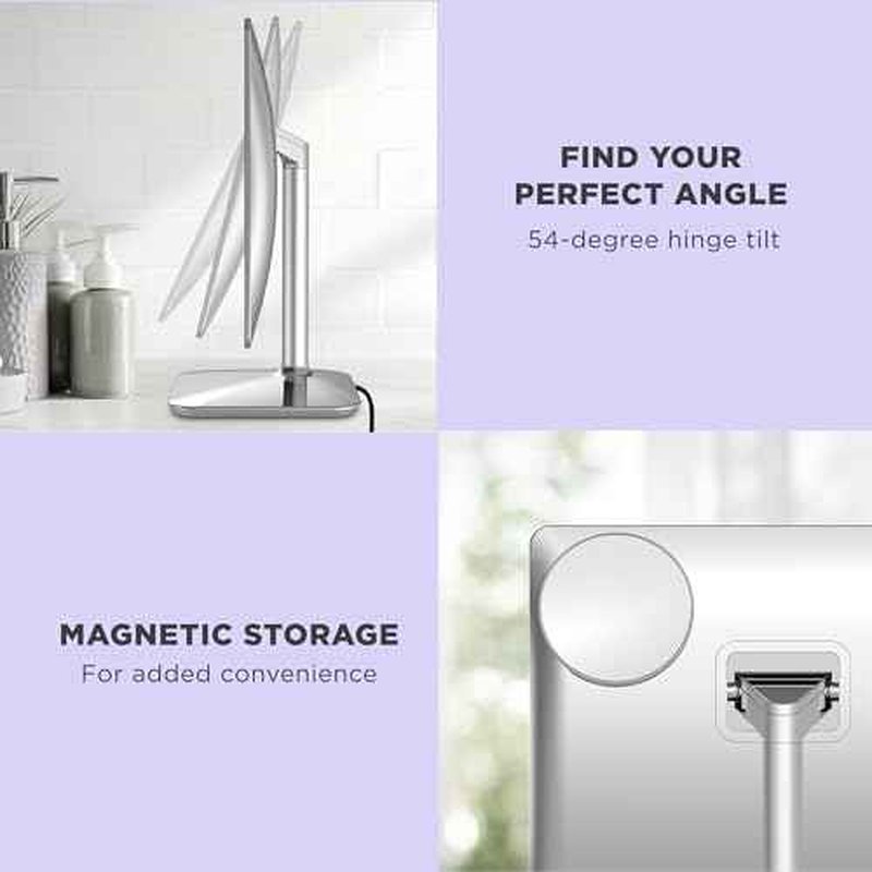 Conair Lighted Makeup Mirror, LED Vanity Mirror, 1X/10X Magnifying Mirror with Phone Holder, Corded in Polished Chrome