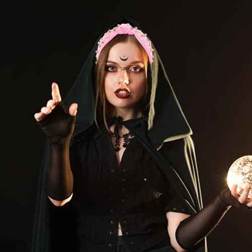 YARIEW Witch Headbands for Women Knotted Headband with Crown Magic Wand Witch Theme Birthday Party