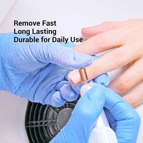 MelodySusie Safety Nail Drill Bits, 3/32'' Smooth Round Top Large Barrel Carbide Bits, Suitable for Manicure Pedicure Cuticle Gel Polishing, Beginners Bits, Rose Gold, Series Bit-S, Fine