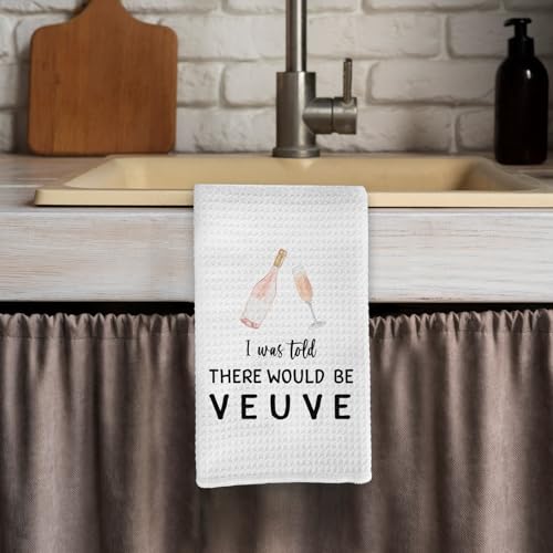 Pink Champagne Gifts Kitchen Towels, Funny Decorative Towels for Home Bar Cart, 16x24in