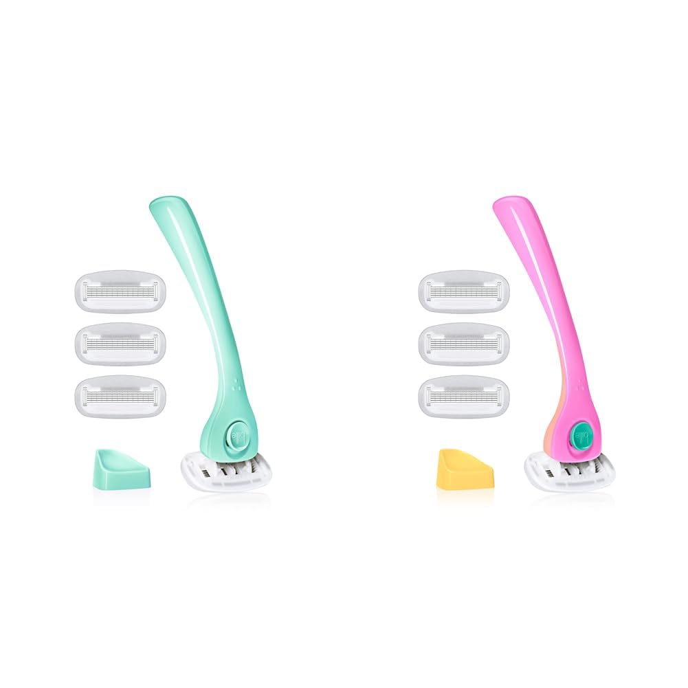 Billie Women's Shave Kit - 5-Blade Razor, 4 Refills & Magnetic Holder | Minty & Malibu