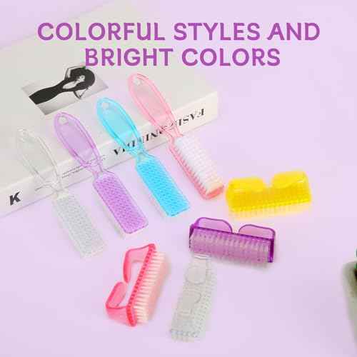 Nail Brushes for Cleaning Fingernails, Handle Grip Nail Scrubber Brush, Manicure Tools Scrub Brushes Kit, Toenail Brush To Clean Under Nails Pedicure Foot Small Brush Women Men (8 Pack)