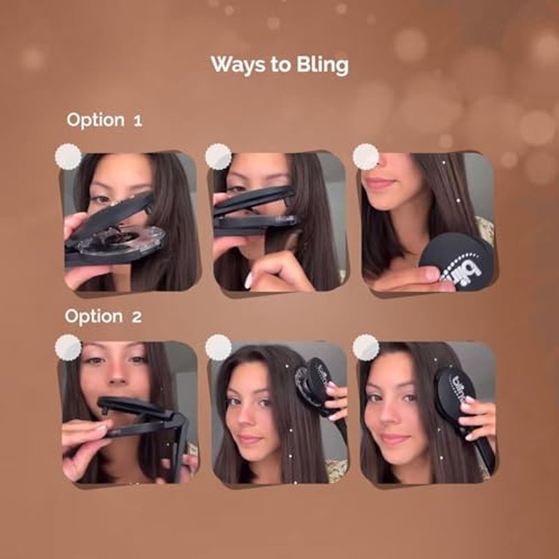 blinger¢ç Starter Kit | Women's Hair Styling Tool + 75 Precision-Cut Glass Crystals | Bling in Seconds! Bedazzling Multi-Faceted Gems | Hair-Safe ? Bling In Brush Out