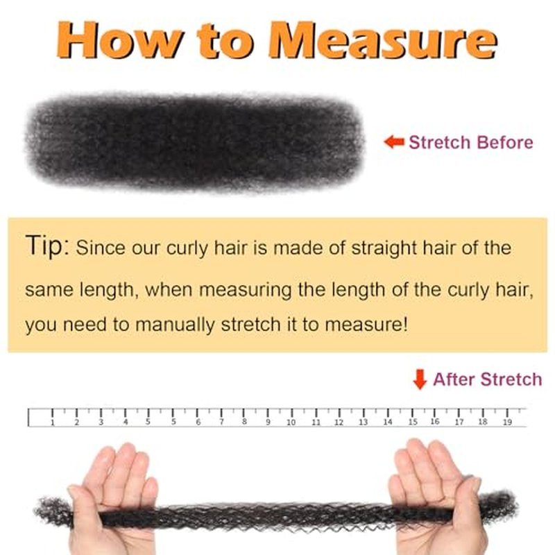 Afro Kinkys Bulk Human Hair 20Inch 60g/pack 100% Natural Black Human Hair For Making Micro Locs, Twists, Braids, Dreadlocks Extensions, Locs Repair, Crochet Braiding Hair