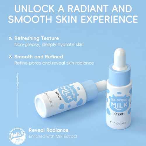 9PCS Milk Skin Care Sets for Women, Kids Skin Care Set for Girls Ages 8-12, Girls Skin Care for Kids Age 8-12, Cleanser,Serum,Cream,Eye Cream,Toner,Masks,Hairband,Brush, Gifts for Teenage girls