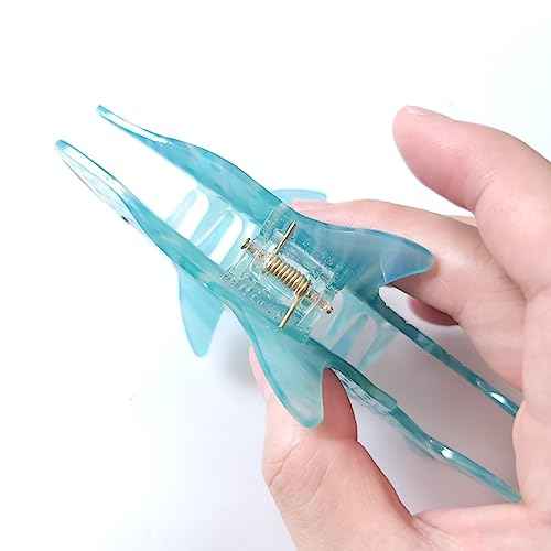 Cyan Shark Claw Clip,Acetate Hair Clip,Small Hair Clips for Women