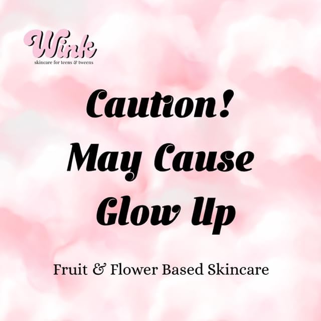 Wink Skin Care Kit for Teens - Plant-Based 4-Piece Facial Set with Cleanser, Toner, Serum & SPF Moisturizer | Ideal for Girls & Tweens