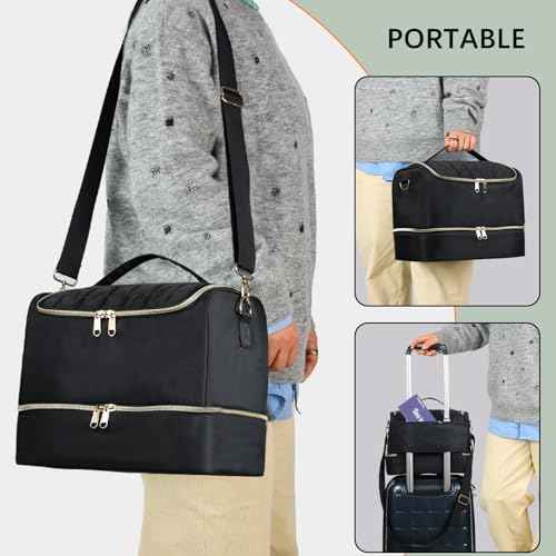 Nail Polish Organizer Case,Nail Storage Organizer Holds Nail Lamp & 50 Bottles Nail Polish,Travel Nail Tech Case,Waterproof Nail Kit Organizer Bag Fits Nail Supplies & Manicure Tools (Black)