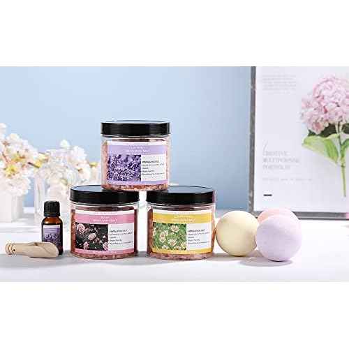Spa Luxetique Epsom Salts for Soaking, 3.17lbs Bath Salts Gifts with Lavender, Rose, Chamomile Scent as Christmas Gifts for Woman, Spa Sets for Mom