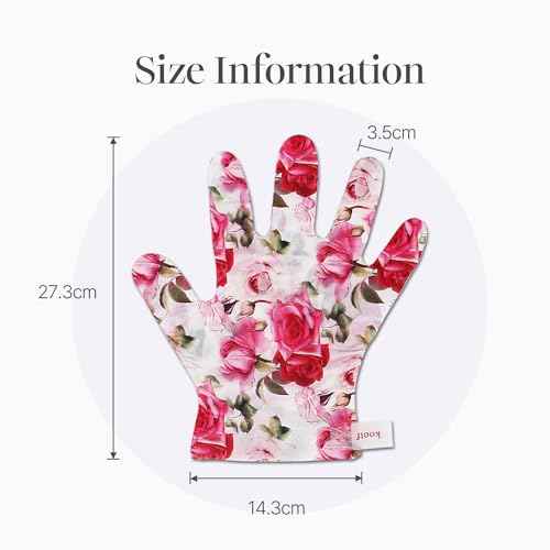 koelf PETITFEE Rose Petal Satin Hand Mask (5pairs) - Intensive Nourishing, Moisturizing Gloves, Rose Scented Hand Repair Masks with Peptide, Collagen, Shea Butter for Silky Smooth Hand, Hand Treatment