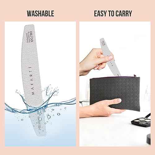 Makartt Nail File: 100/180 Grit Emery Boards for Nails, 10 Pcs Zebra Doubled Sides Coarse Fingernail Filer for Acrylic and Extension Gel Removal Manicure Kit Salon Home Use