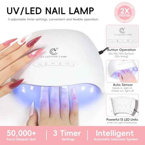 Peacecolor 39pc Gel Nail Polish Kit with U V Light, Pink Brown Nude Dark Red 22 Colors Pastel Gel Polish Kit with Base Top Coat Matte Glossy French Nail Art for Beginners Manicure DIY