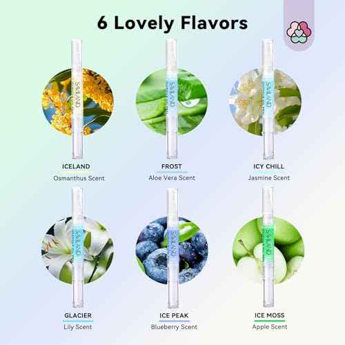 SAVILAND Soothing Cuticle Oil Pen: 6Pcs Plant-Based Nail Oil with Aloes Vitamin E Nail Strengthener Refreshing Nail Growth Serum Cuticle Softener for Moisturizing Repairing Dryness Redness Peeling