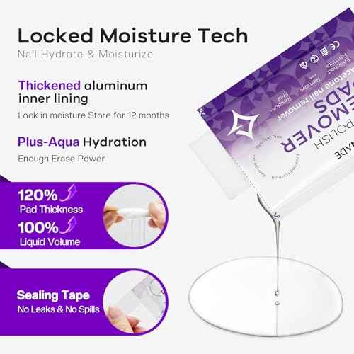 Nail Polish Remover Pads: Acetone Nail Polish Remover Wipes 50 PCS Professional Individually Wrapped Wet Wipes Rapidly Remove Gel Fingernail Polish Travel Kit for Home & Salon Supplies
