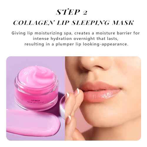 ANAI RUI Lip Therapy Set - Scrub & Mask, Overnight Hydrating Moisturizer With Exfoliator and Sleeping Mask for Plumping - Gift Kit for Dry, Chapped, Dark Lips, Grape