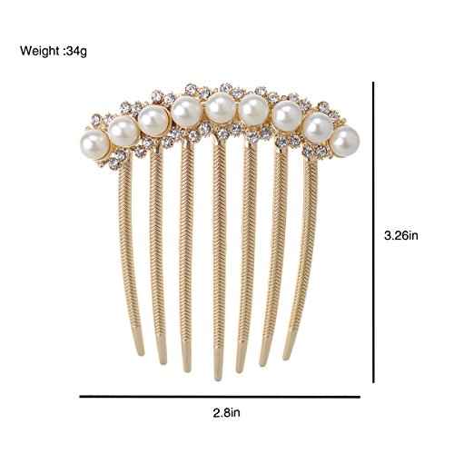 IPINK Wedding Bridal Rhinestone Pearl Crystal Hair Comb Claw Hairpin Hair Ornaments Accessory
