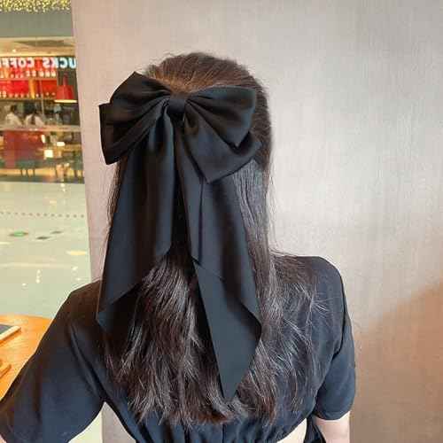 Hair Bows for Women Girls 10 Pcs Big Bows Hair Clips Barrettes Silky Satin Ribbon Bows Layered Large Bow French Style Hair Accessories Oversized Christmas Hair Bows for Women Girls