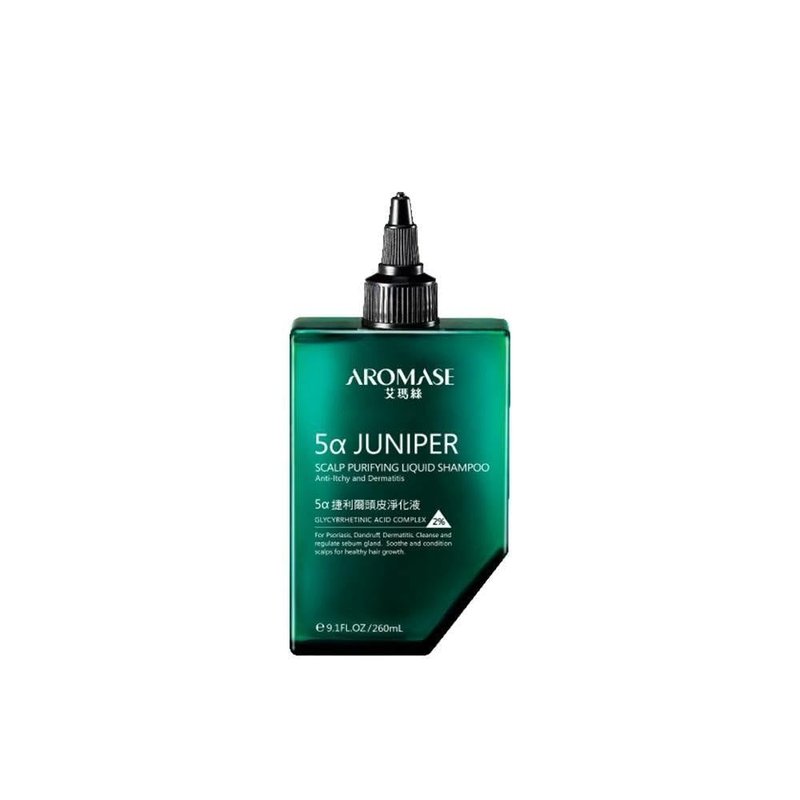 Aromase 5 Juniper Scalp Purifying Liquid Shampoo, 9.1 fluid ounces, Helps to Soften Scalp Buildup, Ideal for Dandruff, Psoriasis, Dermatitis, Dry & Sensitive , Oily hair, Exfoliator