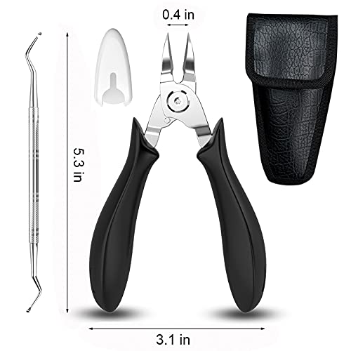 Ingrown Toenail Clippers(Upgrade), Steel Nail Clippers for Professional Podiatrist, Unique Long Handle Curved Blade Tool for Thick & Ingrown Nails, Suitable for Men, Women and Elderly-XIORRY