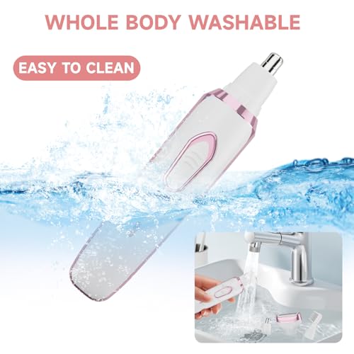 Electric Razors Shaver for Women Painless 4 in1 Women Shaver Cordless Rechargeable Facial Eyebrow Razors & Nose Hair Trimmer Lips Body Bikini Trimmer for Womens Grooming Kit 3028 White