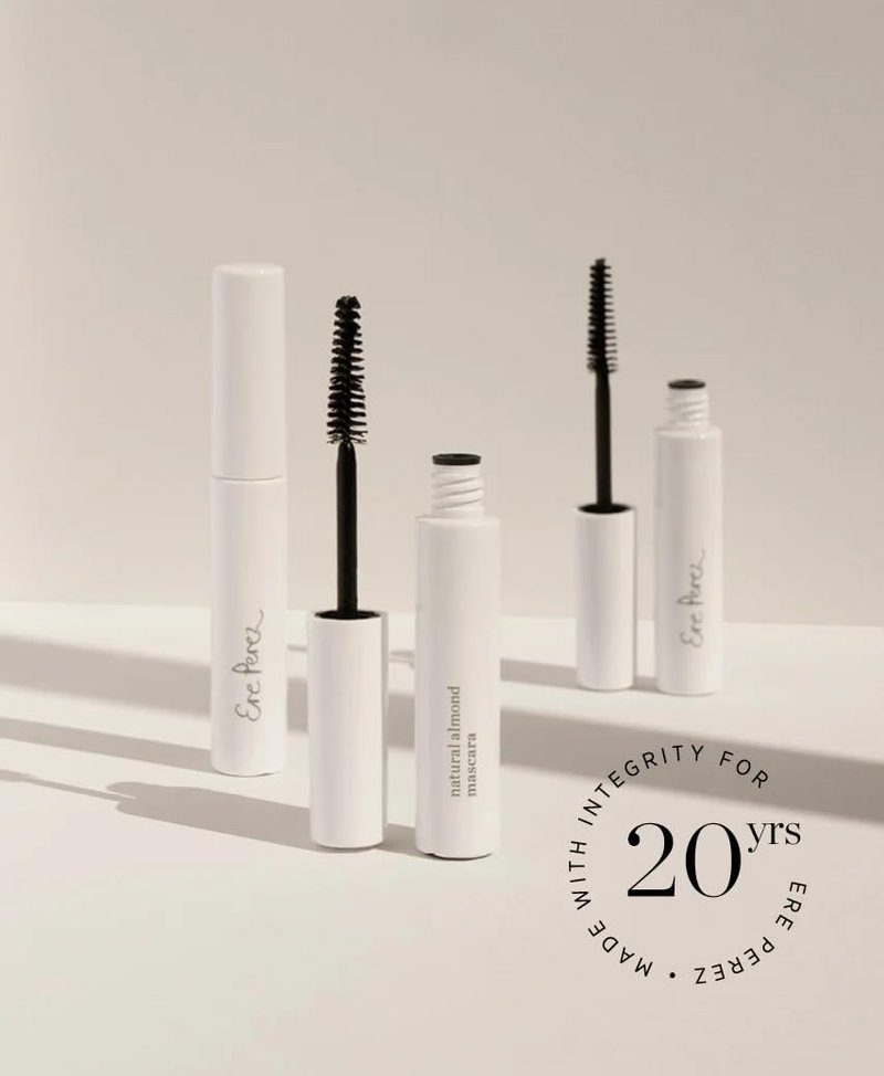 Ere Perez - Natural Almond Oil Mascara | Strengthen, Lengthen, Nourish Lashes | Smudge-Proof, Water Resistant, Low Irritation | Vegan, Cruelty-Free, Clean Beauty (Black, 0.35 oz | 10 ml)