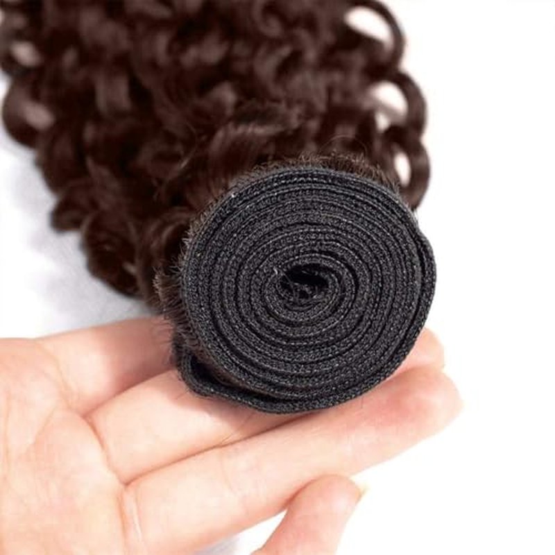 Condescension Brazilian Human Hair Bundles 10 12 14 Inch Jerry Curly Wave 3 Bundles Human Hair 100% Unprocessed Remy Brazilian Virgin Weave Hair Chocolate Brown 4 for Women