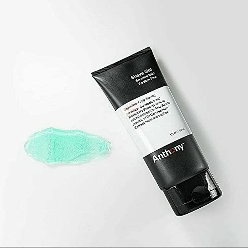 Anthony Shave Gel for Sensitive Skin - Soothing Non-Foaming Shaving Cream with Aloe Vera | 6 Fl Oz