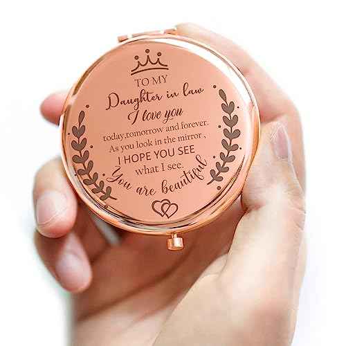Soulpetals Daughter in Law Gifts Compact Mirror for Daughter in Law Gifts from Mother in Law for Wedding Day Birthday Christmas