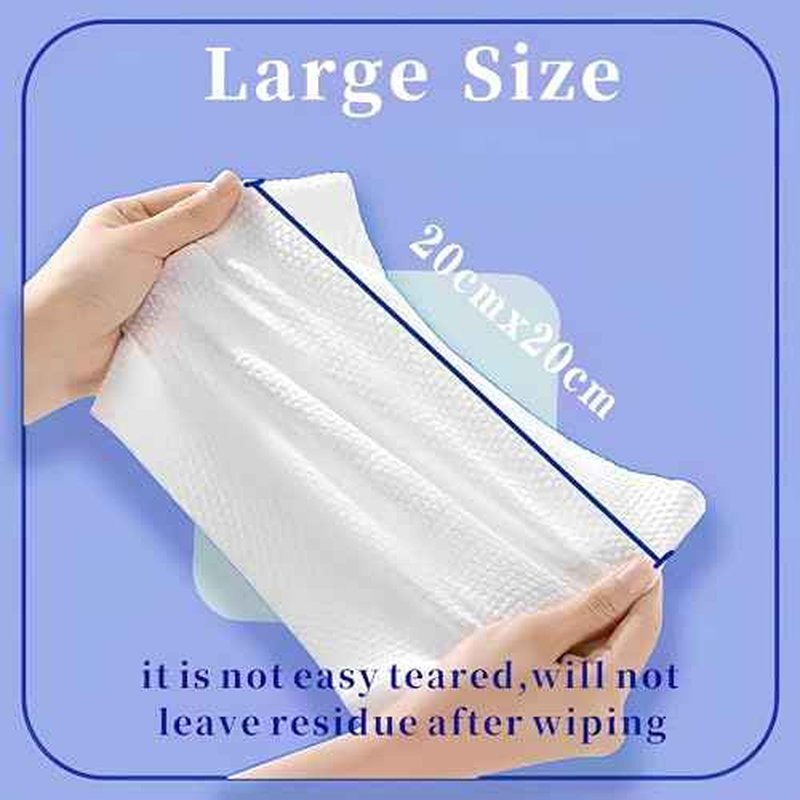 Disposable Face Towel 100 Count, Soft Cotton Clean Skin Face Towels, Dry Wipes Cotton Facial Towels Wash Cloths Tissue Thickened, Disposable Face Towelettes for Cleansing, Makeup Remover and Skincare