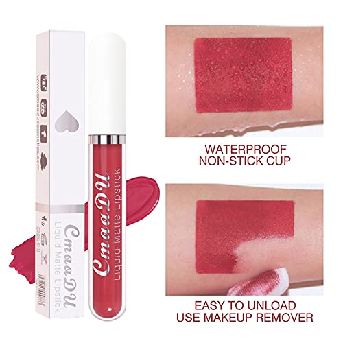 BONNIE CHOICE 18Pcs Matte Liquid Lipstick Set, Waterproof Long Lasting Non-Stick Cup Nude Lipstick Dark Red Lipstick for Women 24 Hour High Pigmented Lip Gloss Set Christmas Day Gifts for Women