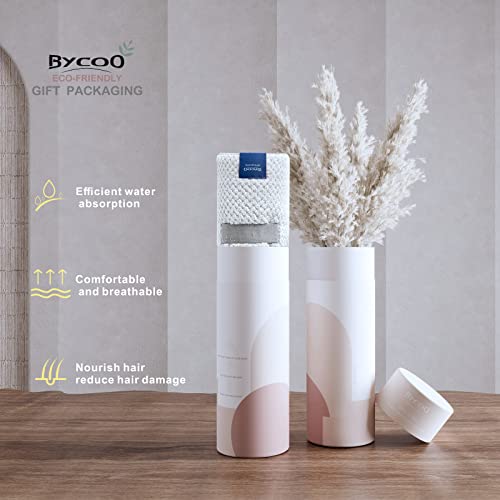 Large Microfiber Hair Towel Wrap for Women, Anti Frizz Drying Towel, Fast Dry Turban Wet Hair, Long, Thick, Curly Super Absorbent Soft Towels - White