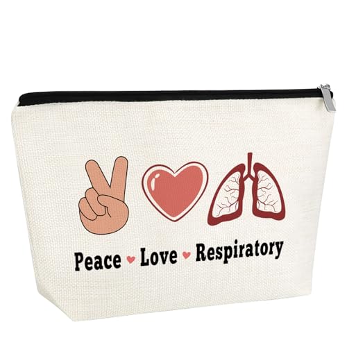 Respiratory Therapy Gift RT Worker Therapist Makeup Bag Respiratory Care Week Gifts Healthcare Worker Nurse Week Gift for Adult Employee Pulmonology Nurse Coworker Travel Pouch with Zipper