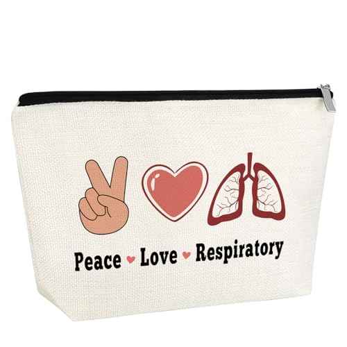 Respiratory Therapy Gift RT Worker Therapist Makeup Bag Respiratory Care Week Gifts Healthcare Worker Nurse Week Gift for Adult Employee Pulmonology Nurse Coworker Travel Pouch with Zipper