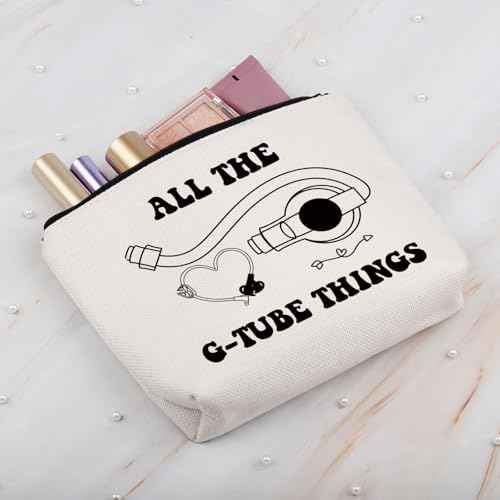 BDPWSS G Tube Gift Feeding Tube Awareness Gift G-Tube Button Gift All The G-Tube Things Cute Medicine Bag Tubie Mom Gift (Gtube things bag)