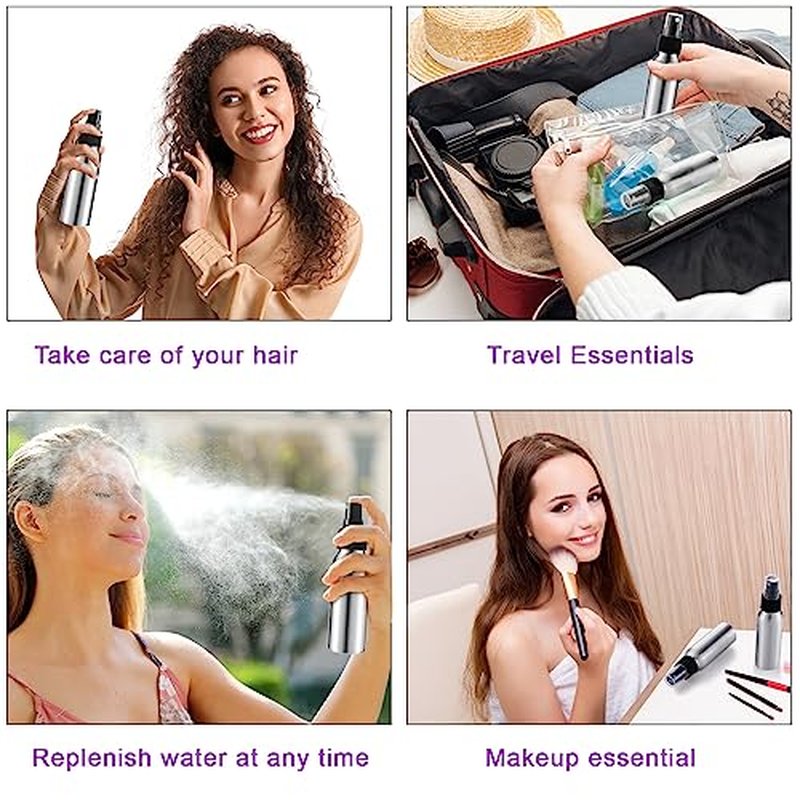 Tessco 2.7oz/ 80ml Aluminum Fine Mist Spray Bottles Reusable Metal Atomizer Bottles Fine Mist Sprayer Essential Oil Storage with Black Pump for Travel Cosmetic Perfume Toner Face Spray(50 Pcs)