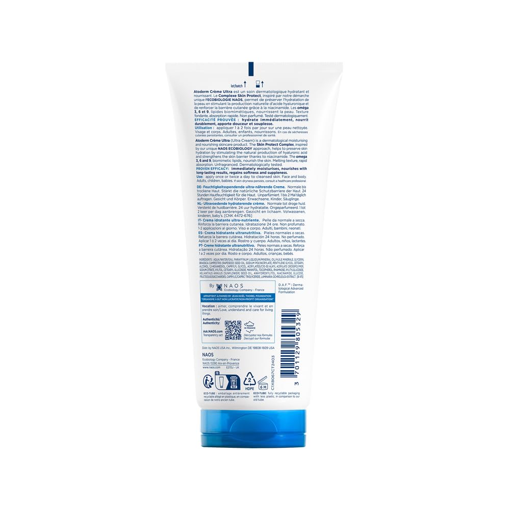 Bioderma - Atoderm Cream - Hydrating Body Lotion - Body Moisturizer for Normal for Dry Sensitive Skin