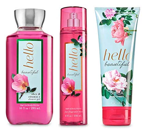 Hello Beautiful Body Care Set - Shower Gel, Fine Fragrance Mist & Body Cream | 10 Fl Oz, 8 Fl Oz Each