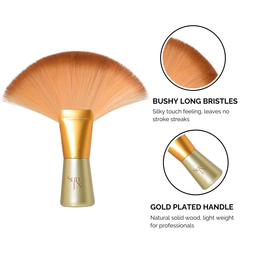 SunFX Post Spray Tan Translucent Finishing Powder | Talc Free | Sunless Tanning Powder with Large Professional Fan Dusting Brush | Cheeky-Sunshine