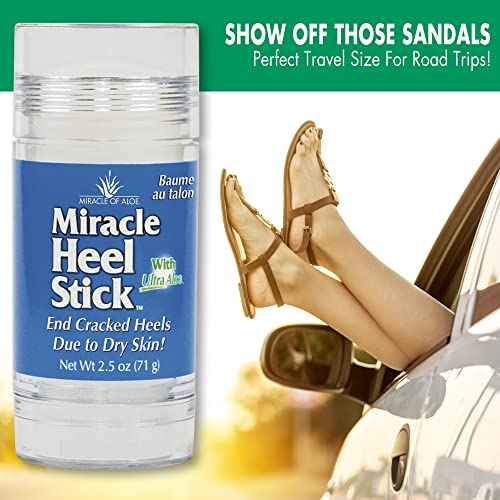 Heel Balm for Dry Cracked Feet - Miracle Heel Stick for Cracked Heel Repair - Heel Balm Stick for Cracked Heel Treatment - Formulated with Pure Aloe Vera, Tea Tree Oil, Shea & Cocoa Butters | 2.5 oz
