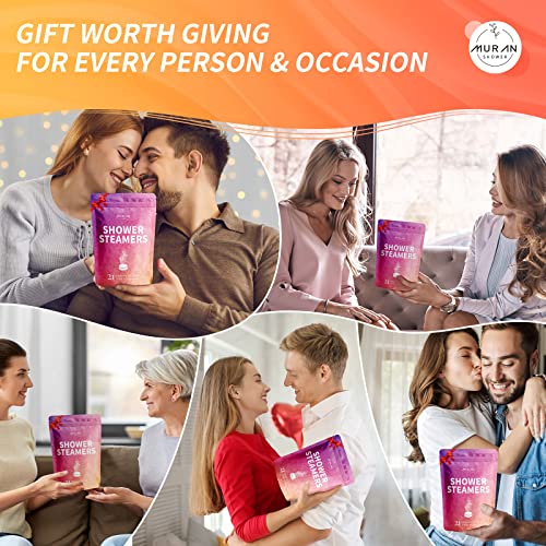 Shower Steamers Aromatherapy 21-Pack Shower Bombs Birthday Day Gifts for Her Him Mom Wife, Eucalyptus Rose Lavender Mint Essential Oil, Bath Bombs Girlfriend Birthday Self Care Gifts for Women,Men