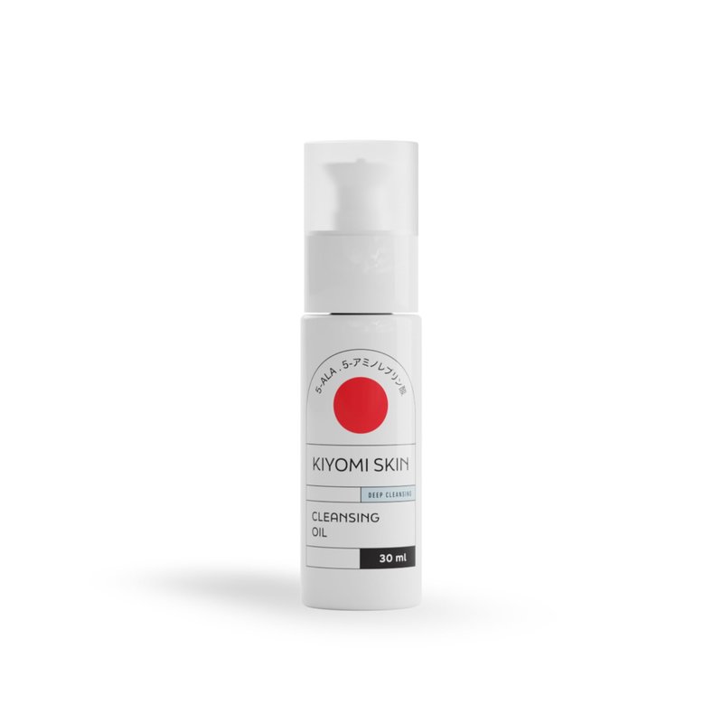 Kiyomi Skin Travel Size Cleaning Oil 1 fl.oz. With 5-ALA and Vitamin E Cleanser Vegan Facial Cleanser Make Up Remover