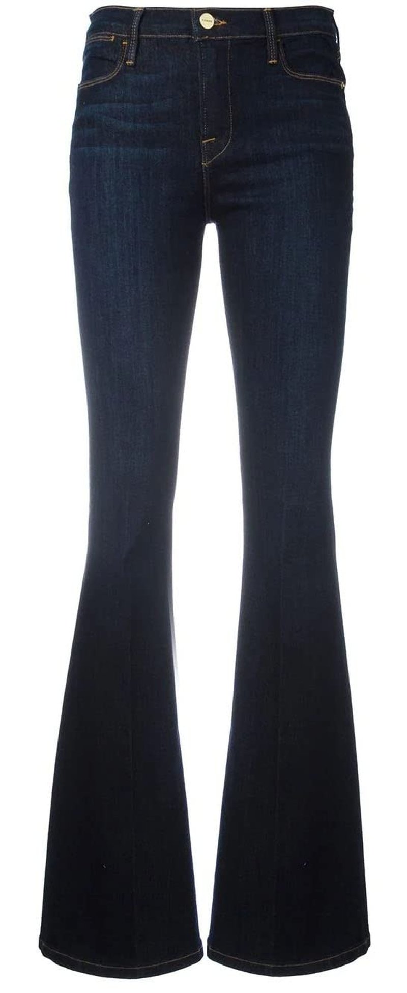 GALMINT Women's Fashion High Waisted Wide Leg Bootcut Slim Denim Flare Bellbottom Jeans (Dark Blue, US 10)