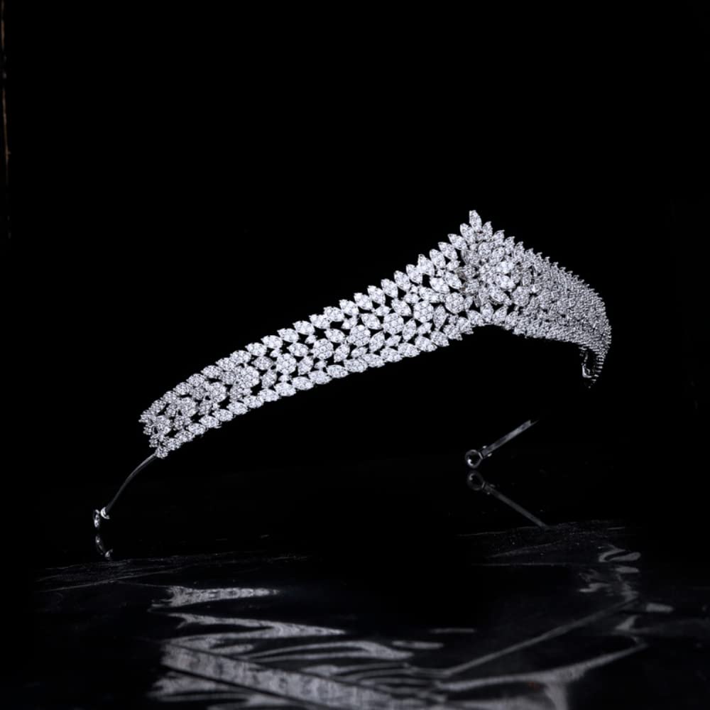 Cubic Zirconia Wedding Tiaras for Bride Small Sweet 16 Birthday Prom Queen Crown Pageant Headpieces Coronas Para 15 Anos Quinceaneras 2026 Silver Bridal Hair Accessories