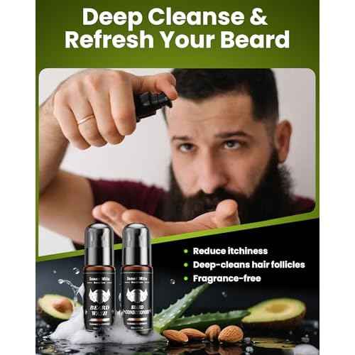 Comfy Mate Beard Kit for Men Grooming and Care: with Beard Shampoo & Conditioner Oil and Balm Brush Comb Scissors, Father's Day - Christmas - Birthday Gifts for Men Stocking Stuffers for Him Husband