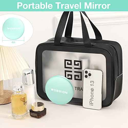 wobsion 10X Magnifying Tabletop Mirror, 4 Inch Round, Glass, ABS