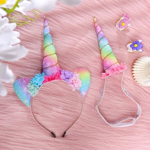Unicorn Headband for Girls Horn Hairbands Cosplay Birthday Party Head Bands Halloween Christmas Hair Accessory